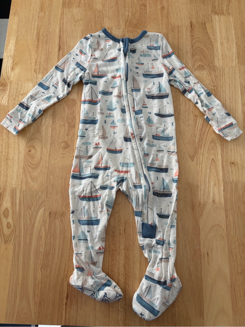Copper Pearl 6-12 mo 2 way zip footies